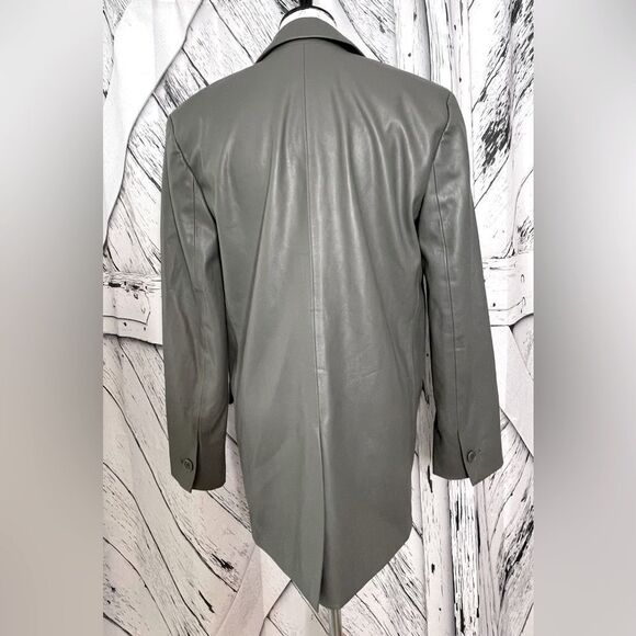 BB DAKOTA Faux Leather Blazer Jacket Gray S - Picture 2 of 5